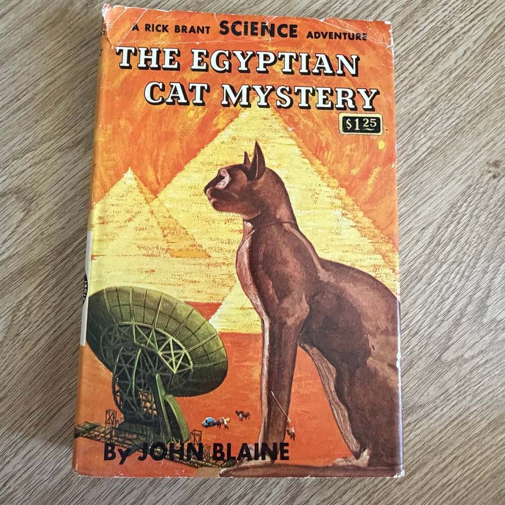 John Blaine The Egyptian Cat Mystery Rick Brant HC DJ Inscribed 1961